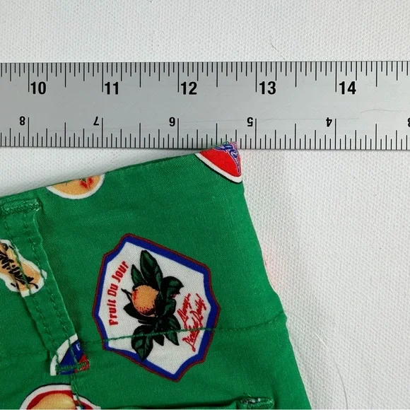 Anthropologie Maeve Colette Fruit Print Cropped Wide Leg Pants Green Size 28 NWT - Picture 11 of 15